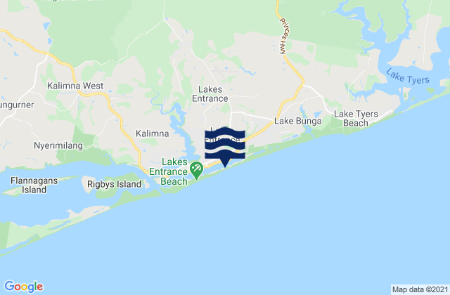 Karte der Gezeiten Lakes Entrance, Australia