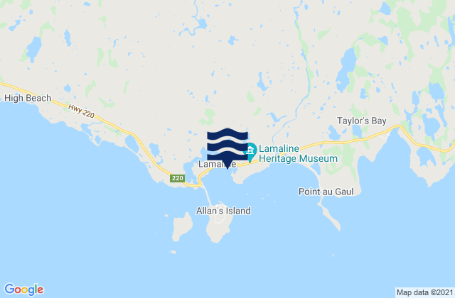 Karte der Gezeiten Lamaline Harbour, Canada
