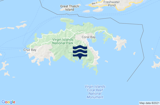 Karte der Gezeiten Lameshur Bay St. John, U.S. Virgin Islands