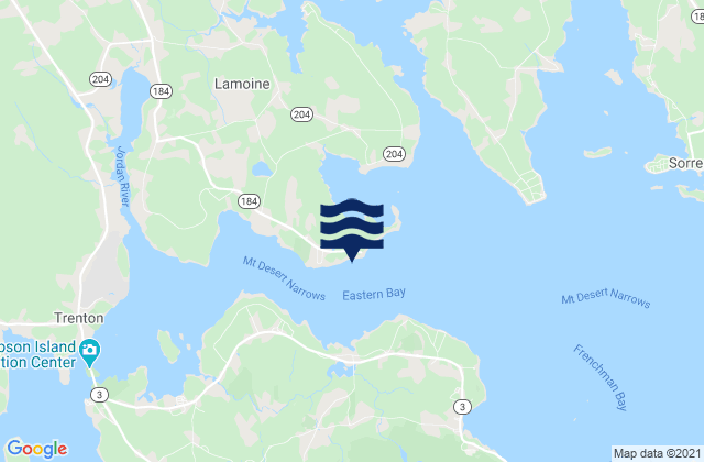 Karte der Gezeiten Lamoine Beach, United States