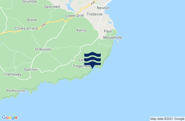 Karte der Gezeiten Lamorna Cove Beach, United Kingdom