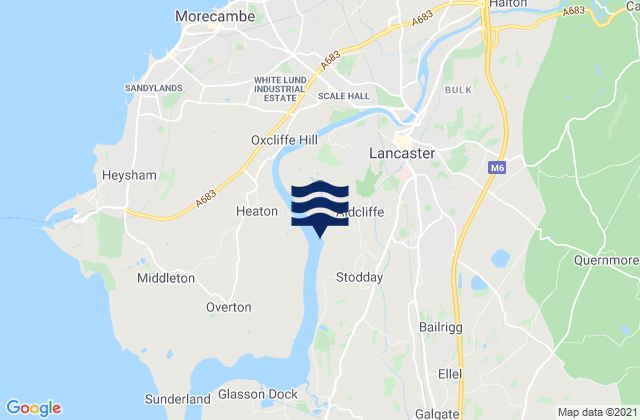 Karte der Gezeiten Lancaster, United Kingdom