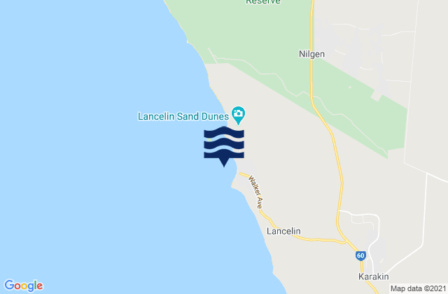 Karte der Gezeiten Lancelin, Australia