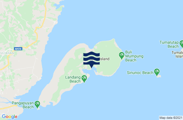 Karte der Gezeiten Landang Laum, Philippines