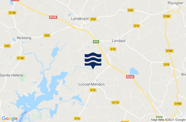 Karte der Gezeiten Landaul, France