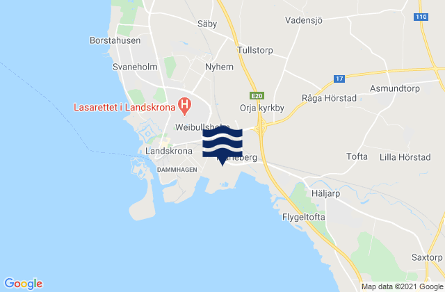 Karte der Gezeiten Landskrona, Sweden