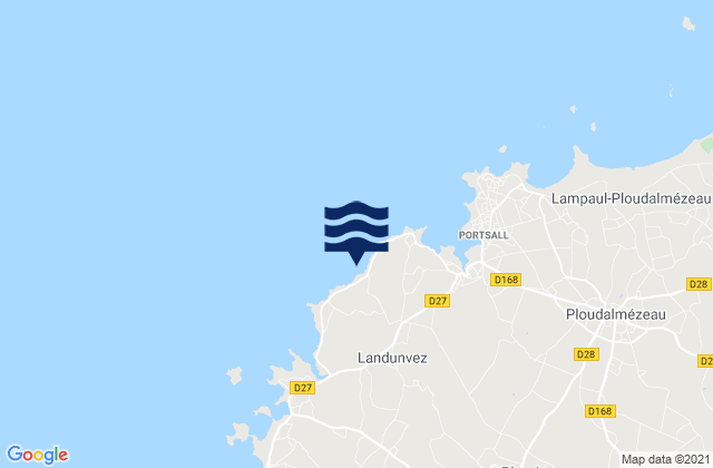 Karte der Gezeiten Landunvez, France