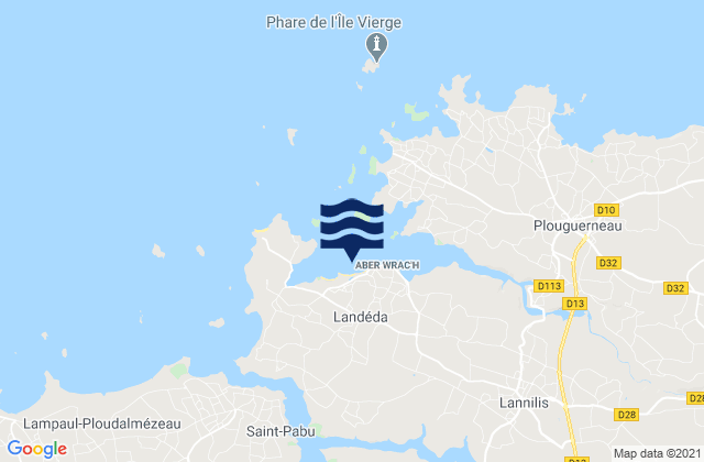 Karte der Gezeiten Landéda, France