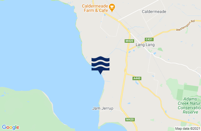 Karte der Gezeiten Lang Lang Beach, Australia