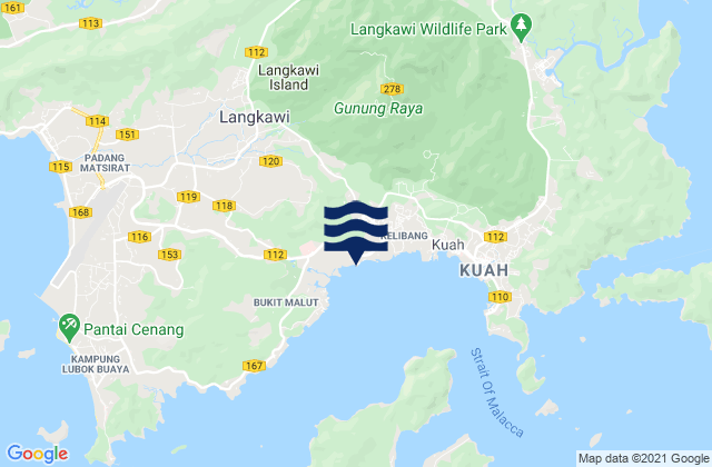 Karte der Gezeiten Langkawi, Malaysia