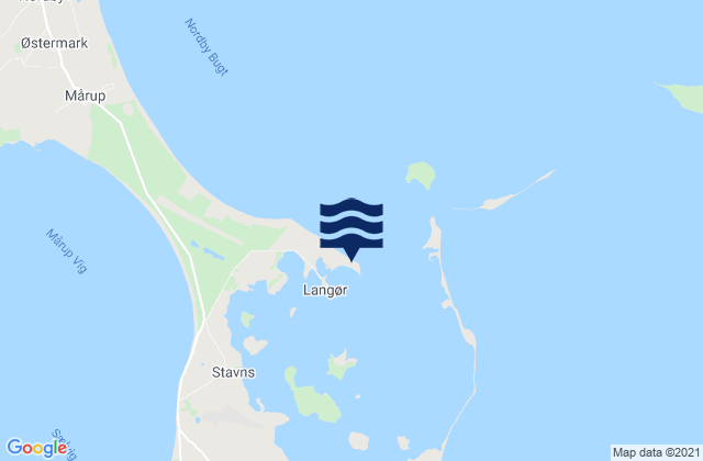 Karte der Gezeiten Langør, Denmark