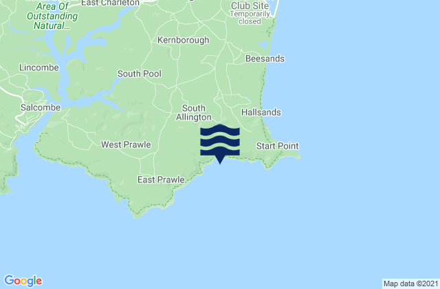Karte der Gezeiten Lannacombe Beach, United Kingdom