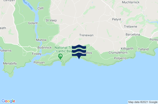 Karte der Gezeiten Lansallos Beach, United Kingdom