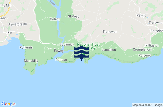 Karte der Gezeiten Lantic Bay Beach, United Kingdom