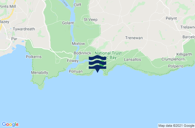 Karte der Gezeiten Lantic Bay, United Kingdom