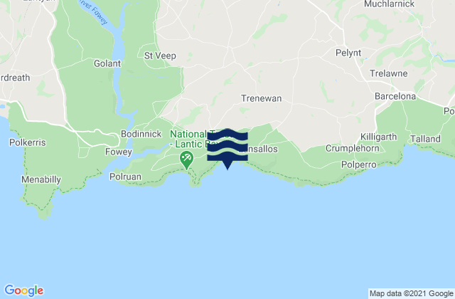 Karte der Gezeiten Lantivet Bay Beach, United Kingdom