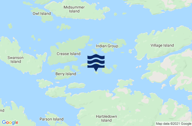 Karte der Gezeiten Larsen Island, Canada