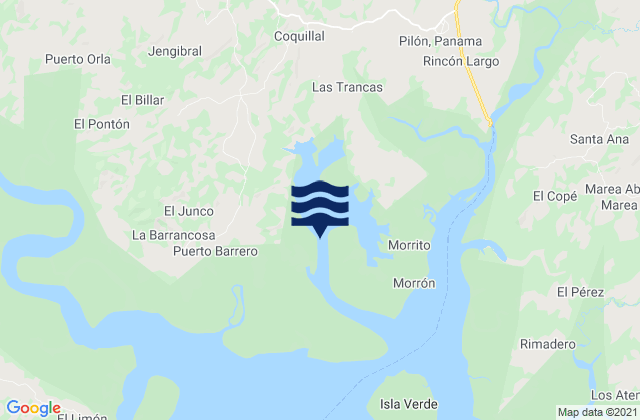 Karte der Gezeiten Las Huacas, Panama