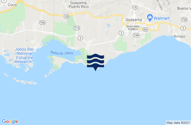 Karte der Gezeiten Las Mareas, Puerto Rico