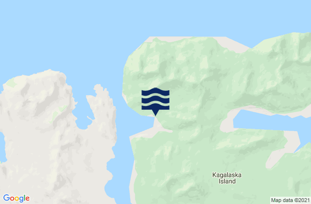 Karte der Gezeiten Laska Cove Kagalaska Island, United States