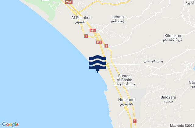 Karte der Gezeiten Latakia Governorate, Syria