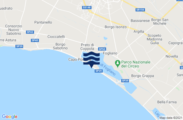 Karte der Gezeiten Latina Scalo, Italy
