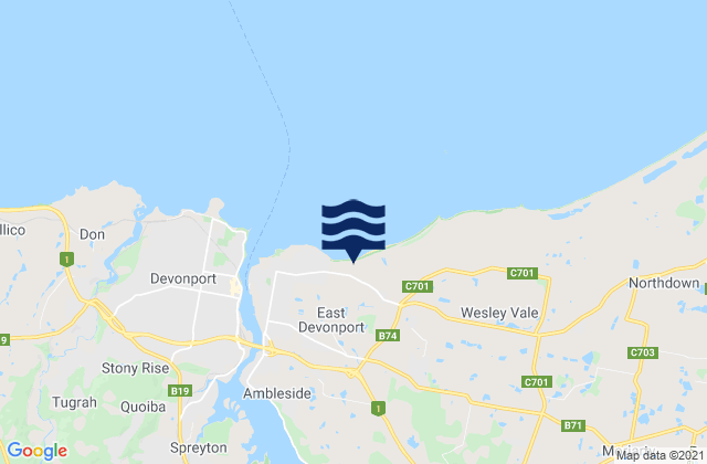 Karte der Gezeiten Latrobe, Australia