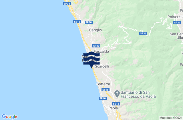 Karte der Gezeiten Lattarico, Italy