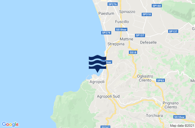 Karte der Gezeiten Laureana Cilento, Italy