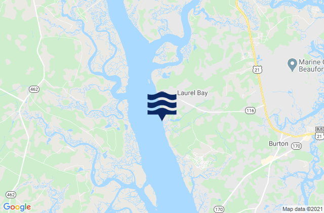 Karte der Gezeiten Laurel Bay, United States