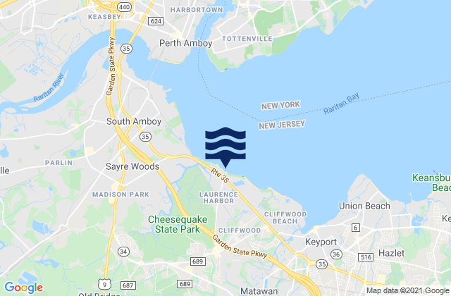 Karte der Gezeiten Laurence Harbor, United States