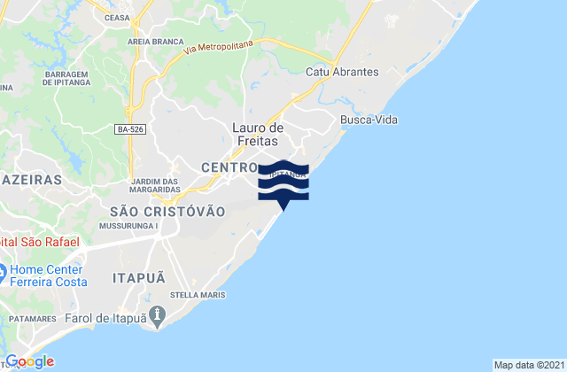 Karte der Gezeiten Lauro de Freitas, Brazil