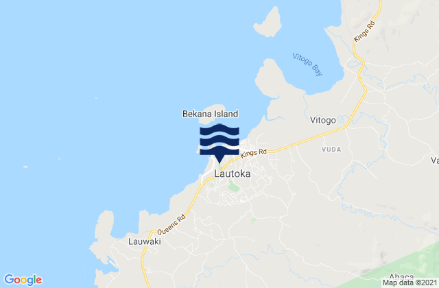 Karte der Gezeiten Lautoka, Fiji
