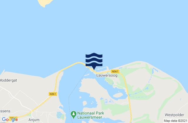 Karte der Gezeiten Lauwersoog, Netherlands