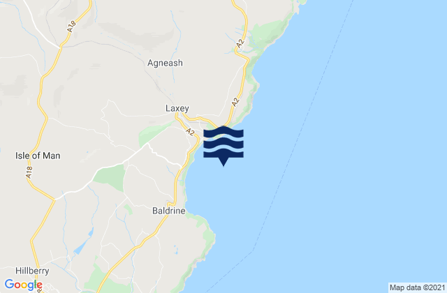 Karte der Gezeiten Laxey Bay, Isle of Man