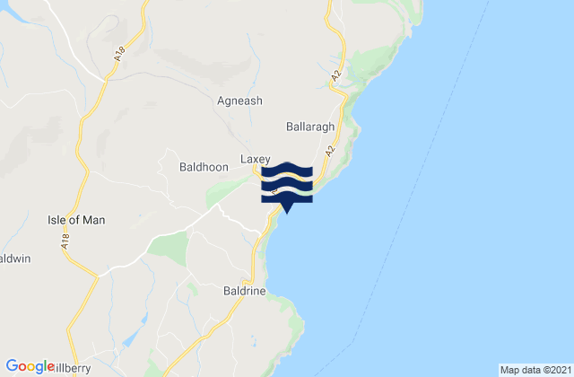 Karte der Gezeiten Laxey, Isle of Man