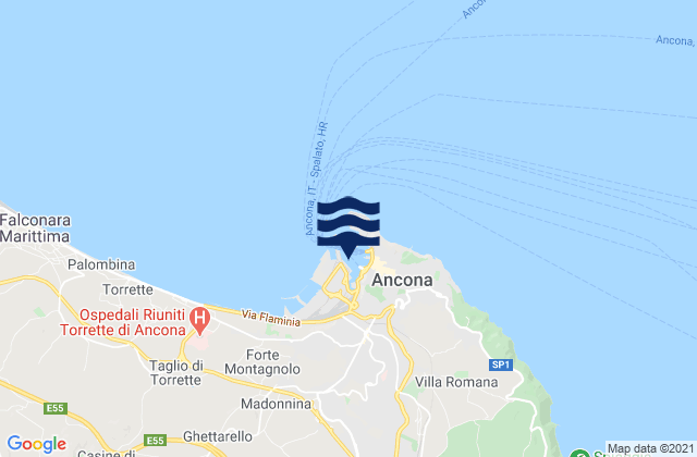 Karte der Gezeiten Le Grazie di Ancona, Italy