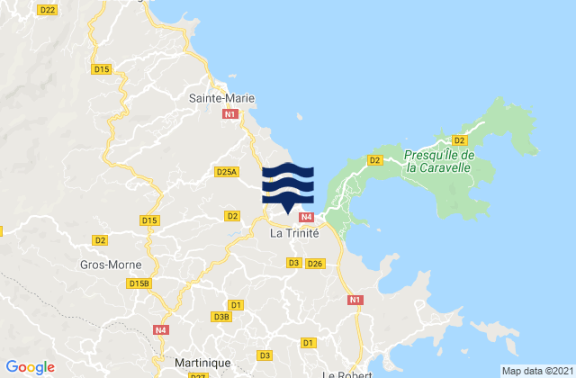 Karte der Gezeiten Le Gros-Morne, Martinique