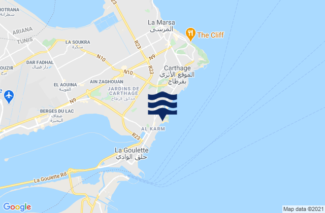 Karte der Gezeiten Le Kram, Tunisia