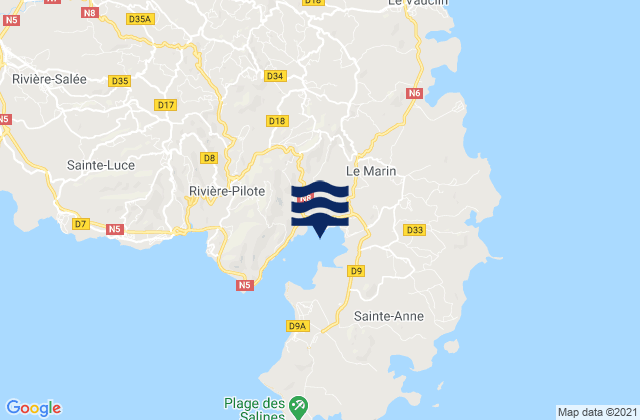 Karte der Gezeiten Le Marin, Martinique