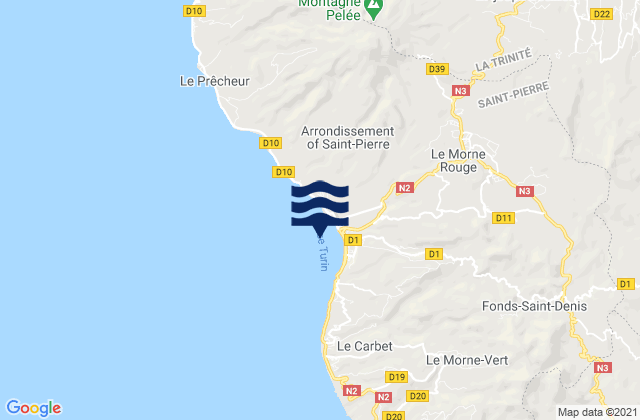 Karte der Gezeiten Le Morne-Rouge, Martinique