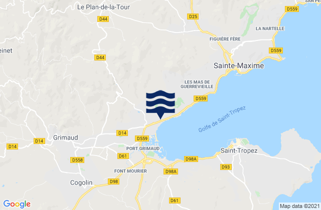 Karte der Gezeiten Le Plan-de-la-Tour, France