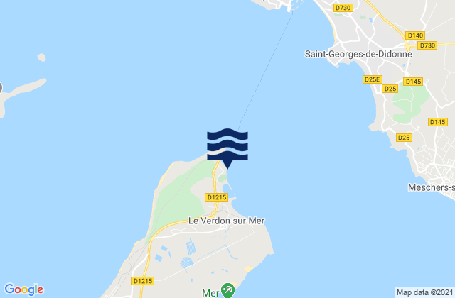 Karte der Gezeiten Le Verdon-sur-Mer, France