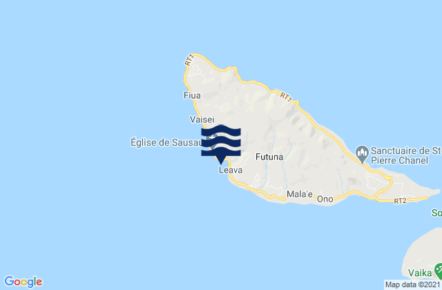 Karte der Gezeiten Leava, Wallis and Futuna