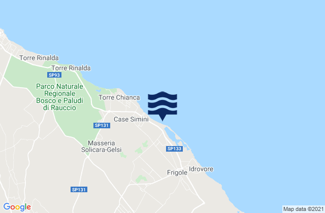 Karte der Gezeiten Lecce, Italy