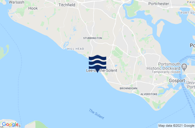 Karte der Gezeiten Lee-on-Solent Beach, United Kingdom