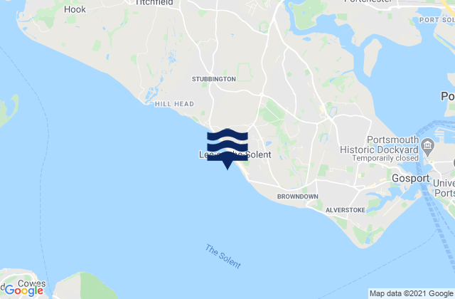 Karte der Gezeiten Lee-on-the-Solent, United Kingdom