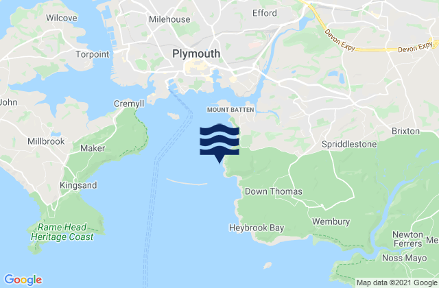 Karte der Gezeiten Leekbed Bay, United Kingdom