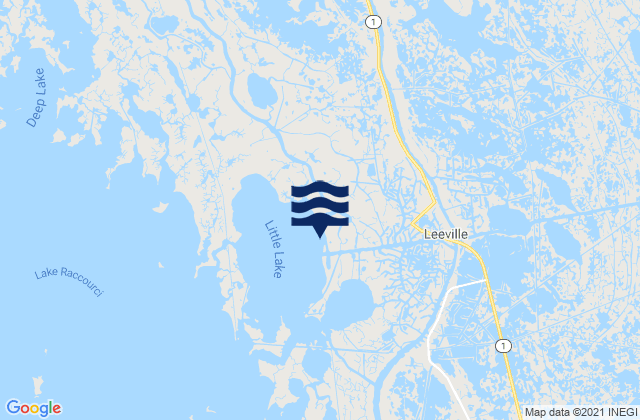 Karte der Gezeiten Leeville Bayou Lafourche, United States