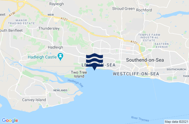 Karte der Gezeiten Leigh-on-Sea, United Kingdom